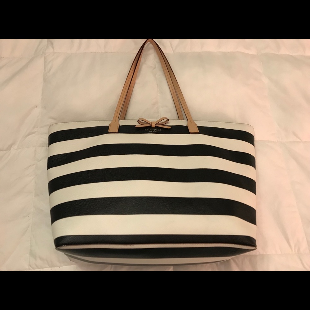 Kate Spade large striped travel tote